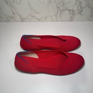 Rothy's Red Flats with Blue Accents